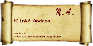 Mlinkó Andrea névjegykártya