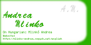 andrea mlinko business card